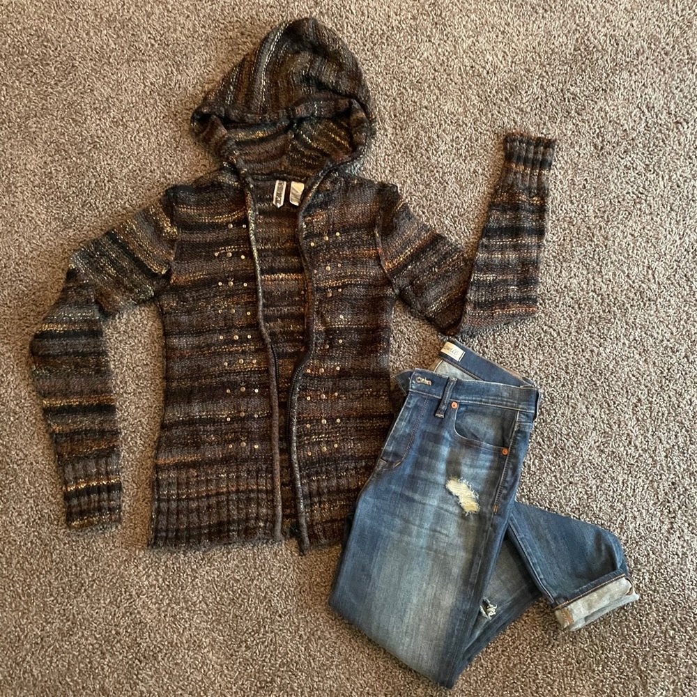 BKE half zip hooded sweater